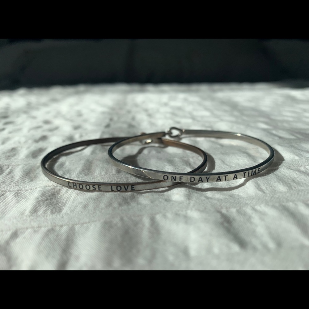 Pair of silver bracelets